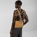 FENDI Peekaboo Mini Cappuccino brown leather bag with threading - Image 5